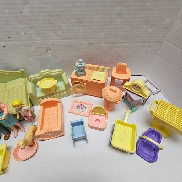 Vintage Playskool Family Figure People Furniture Dollhouse Doll House LOT RARE - Picture 5 of 16
